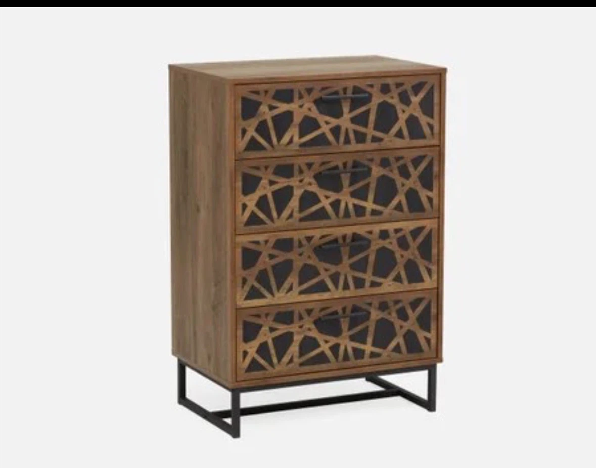 4 Drawer dresser with Geometric Pattern