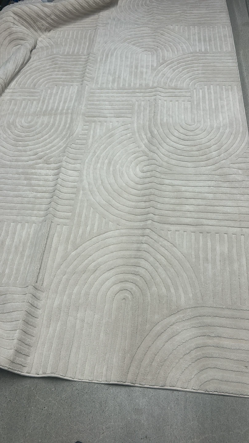 6x9 Geometric textured area rug cream - photo 4
