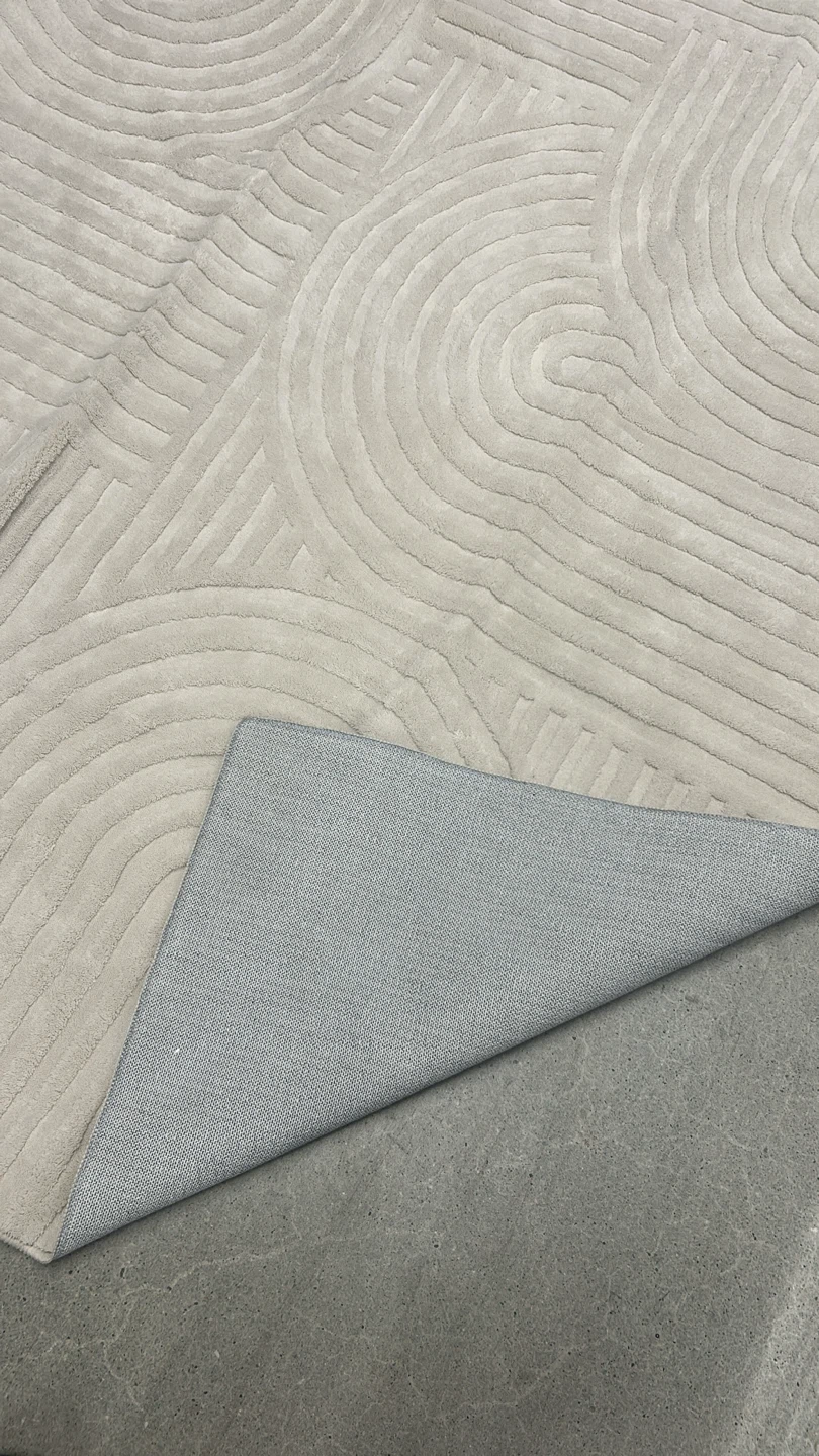 6x9 Geometric textured area rug cream - photo 5