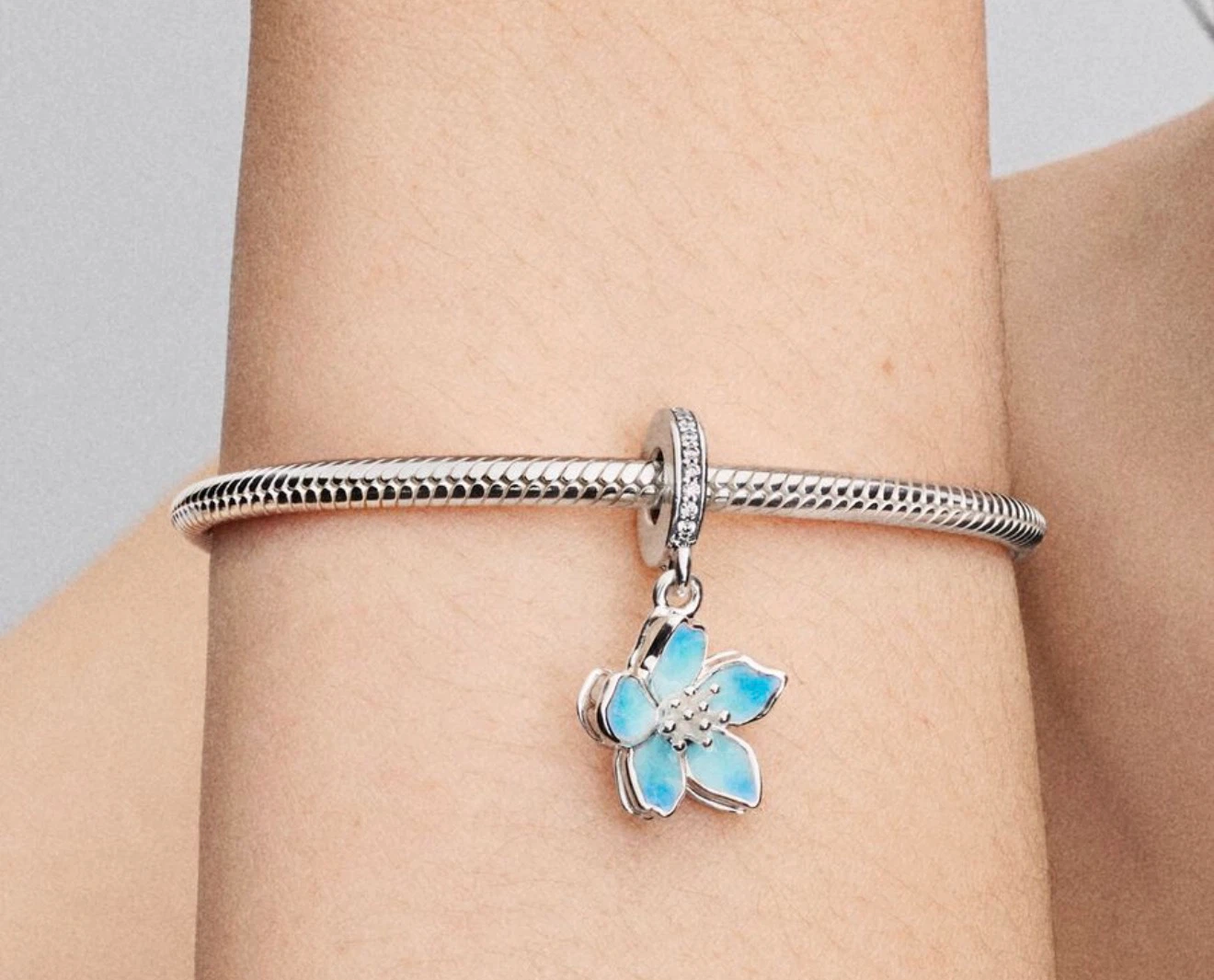 Pandora Sterling Silver Blue Flower Charm