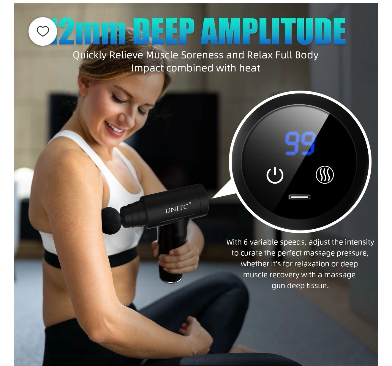 BRAND NEW!! Unitc Mini Massage Gun with Heat and Cold - photo 3