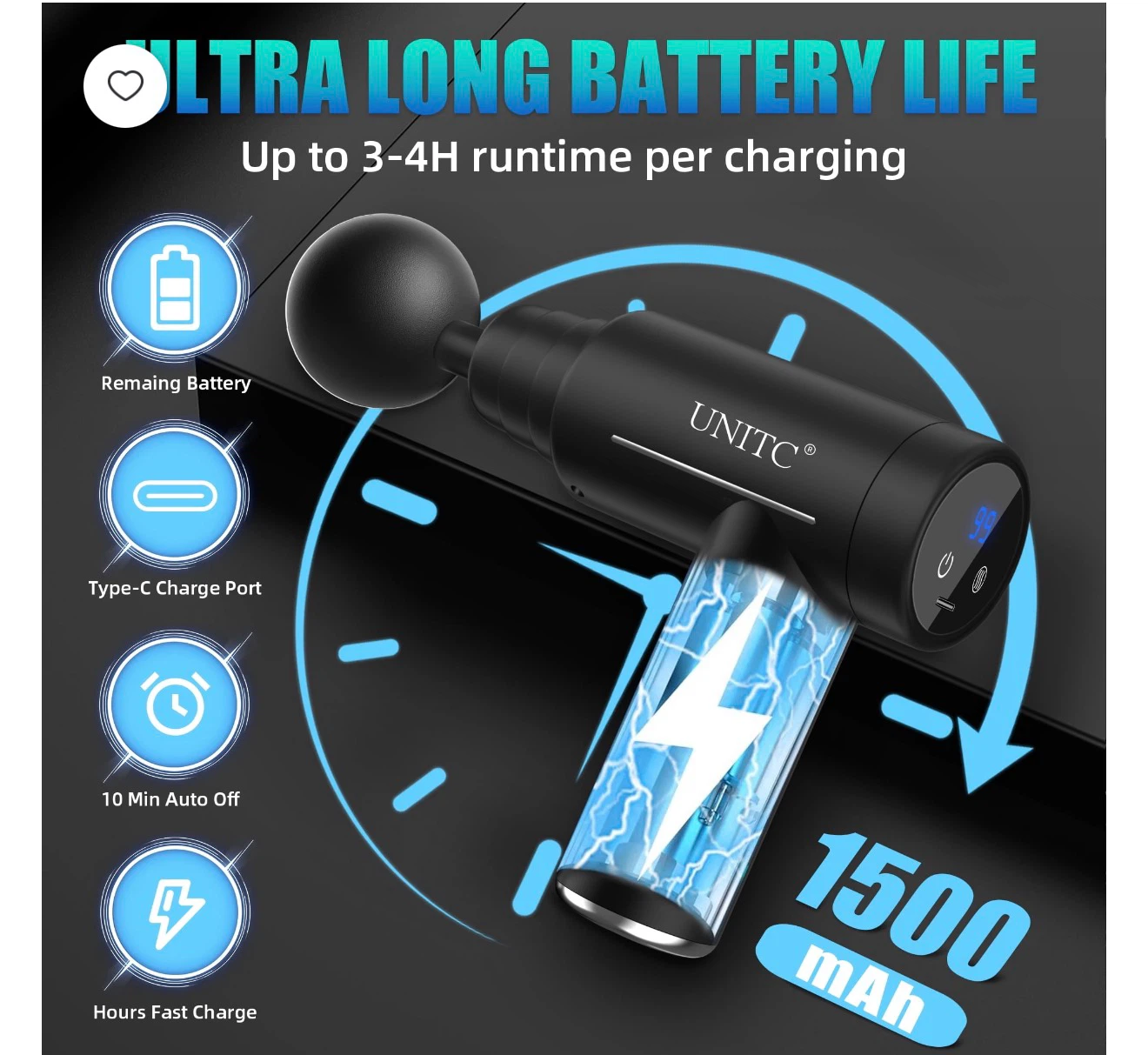 BRAND NEW!! Unitc Mini Massage Gun with Heat and Cold - photo 4