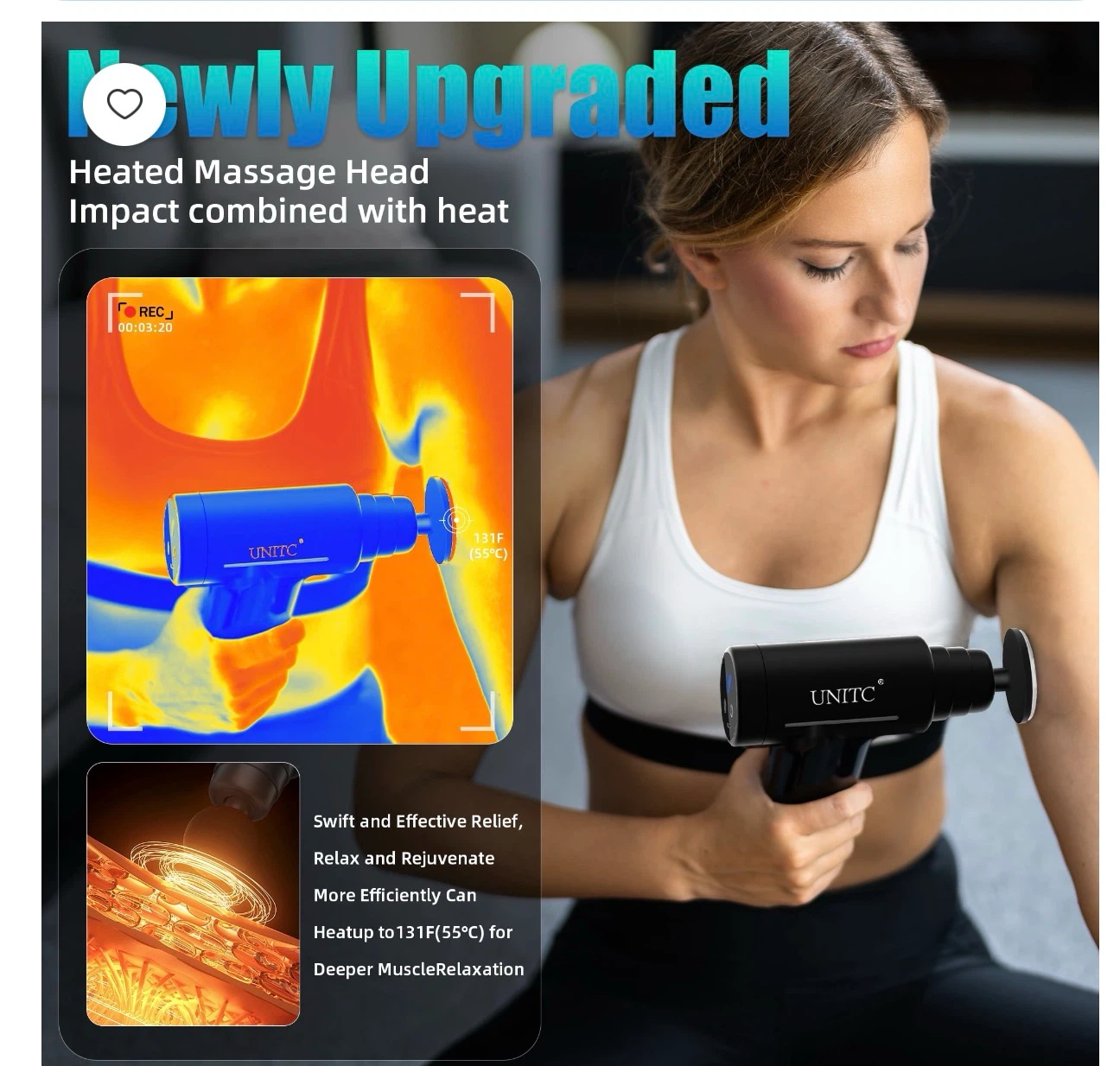 BRAND NEW!! Unitc Mini Massage Gun with Heat and Cold - photo 5