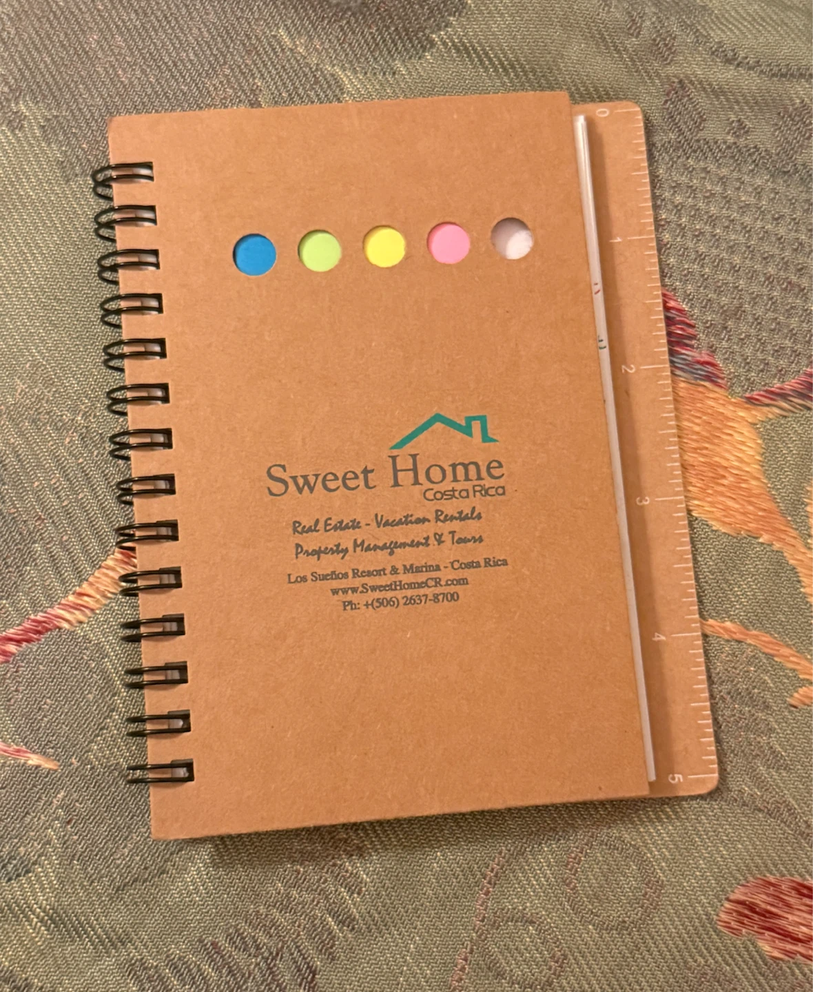 Sweet Home Costa Rica Spiral Notebook with Sticky Notes