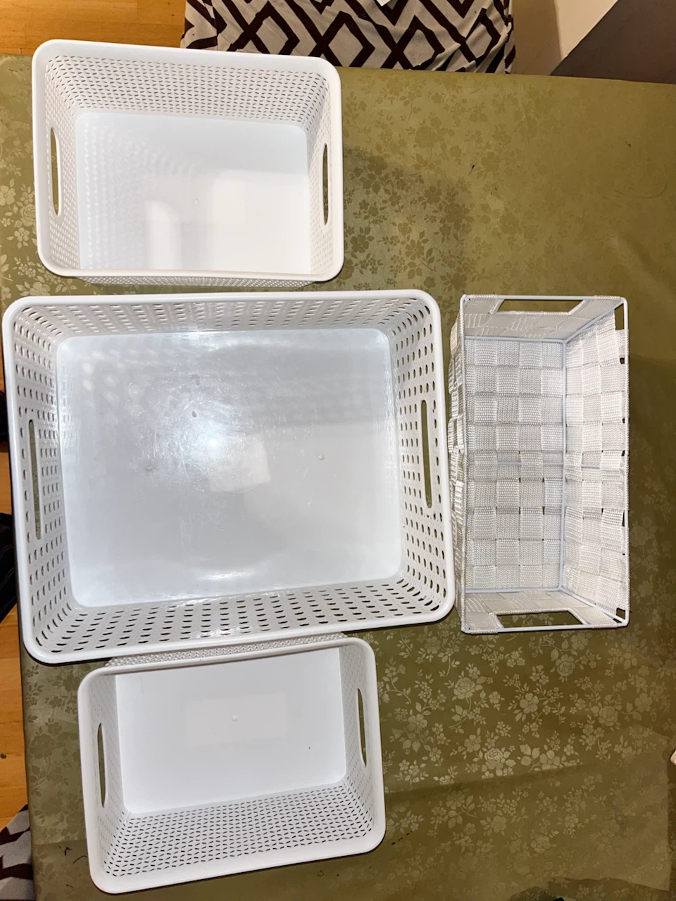 Assorted Plastic Storage Baskets