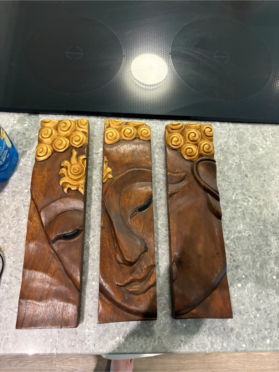 Carved Wooden Buddha Face Wall Art - photo 2