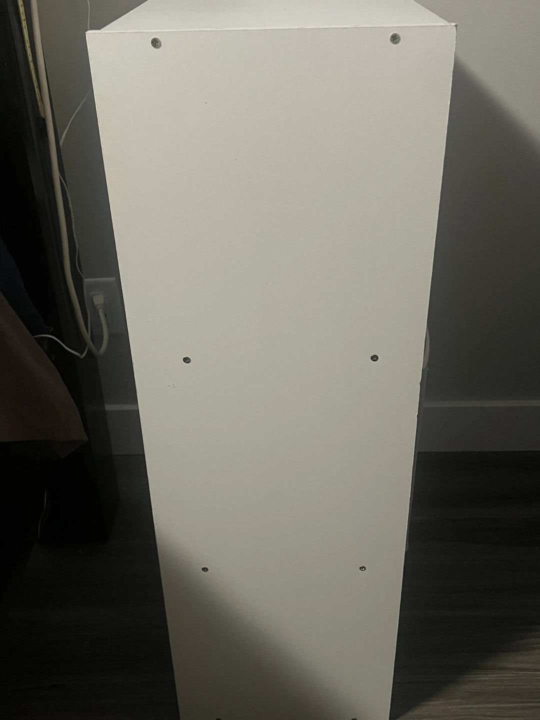 White Storage Unit with Grey Fabric Bins - photo 2