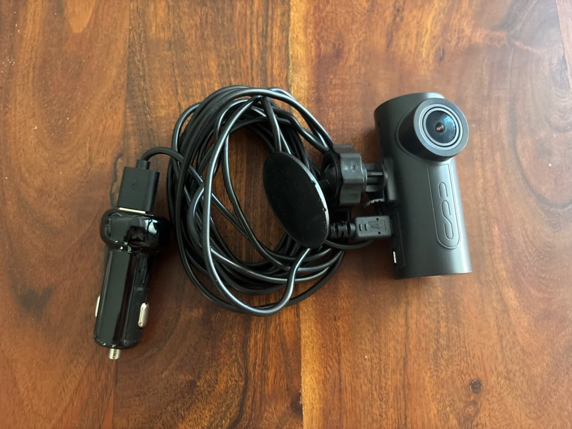 Black Dash Cam with Car Charger and Mount