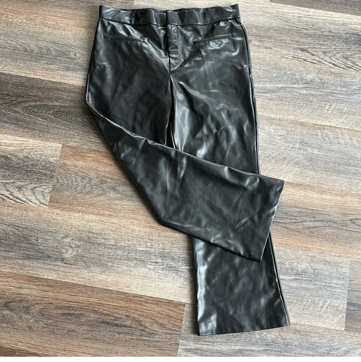ZARA Faux Leather Pants Black