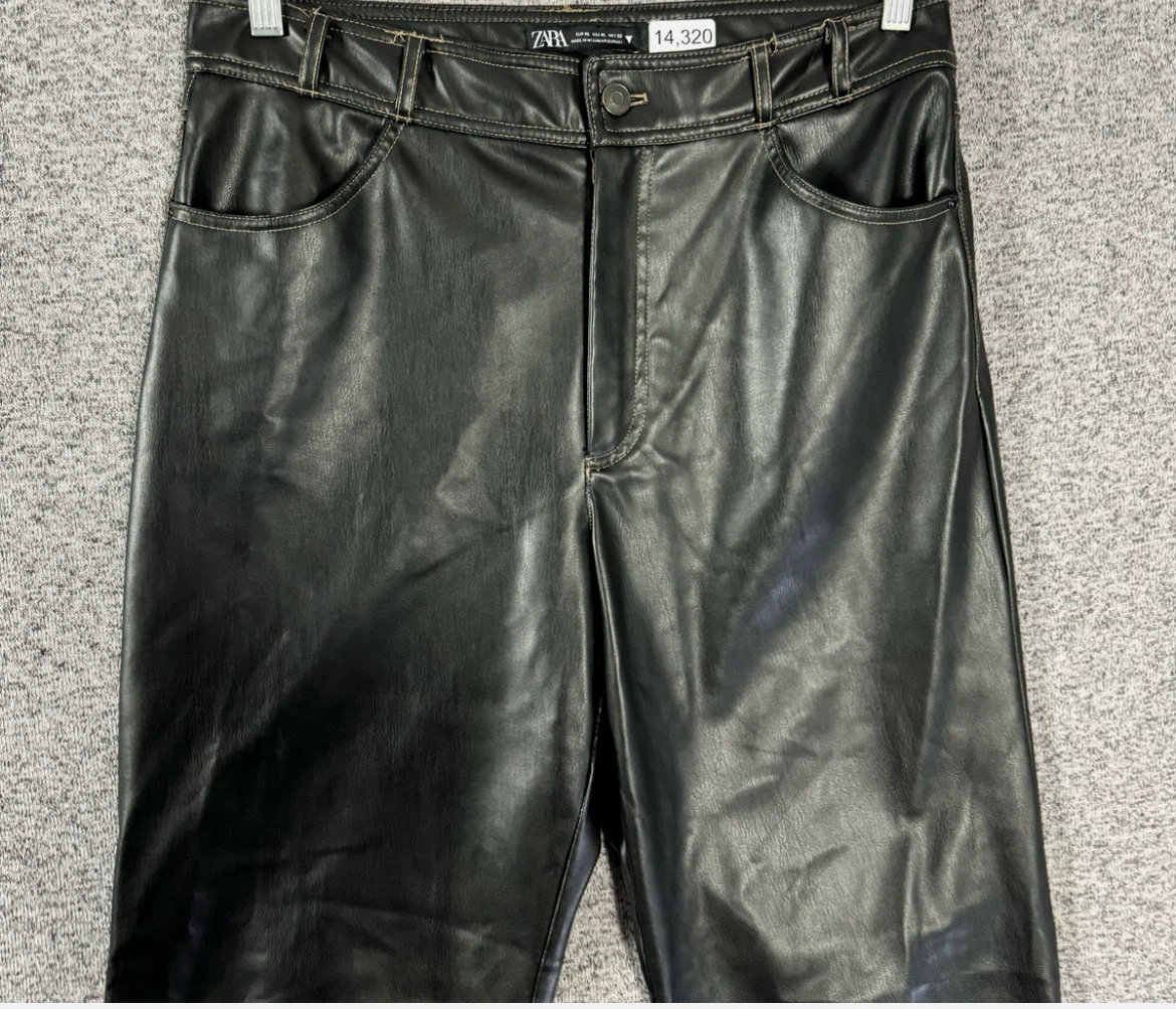 ZARA Faux Leather Pants Black - photo 2