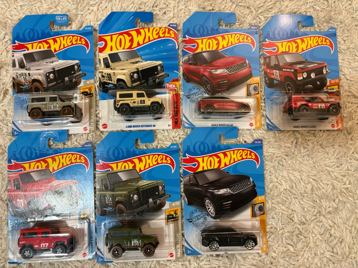Hot Wheels Land Rover Defender and Range Rover Collection