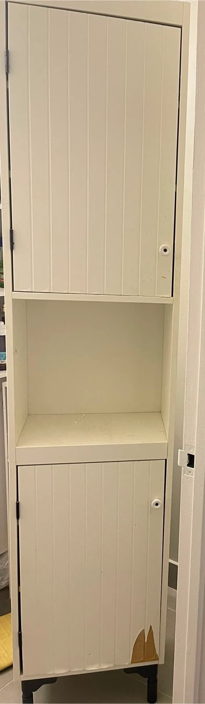 White Tall Storage Cabinet with Shelves