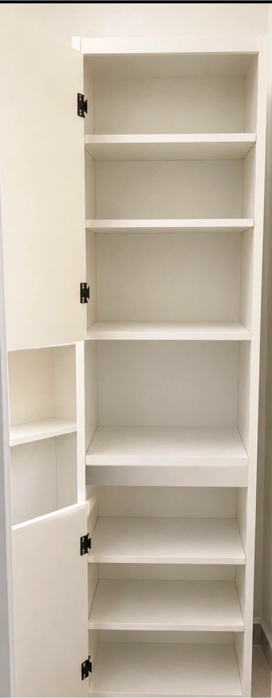 White Tall Storage Cabinet with Shelves - photo 2