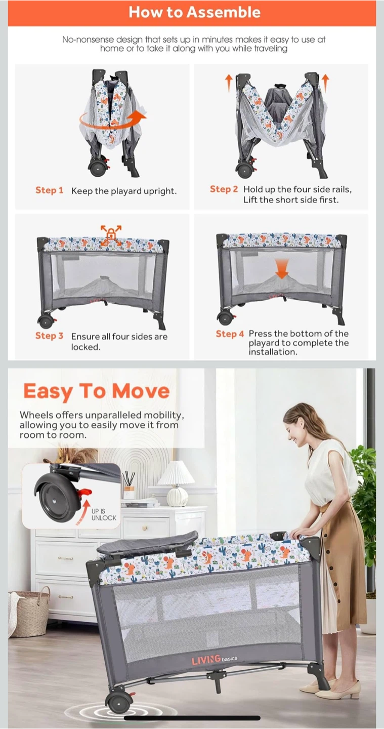 LIVING basics Portable baby crib - photo 2