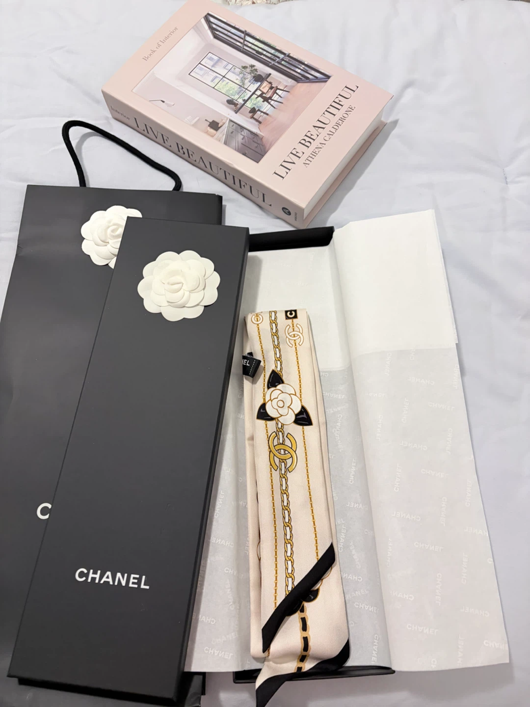 CHANEL Silk Scarf Twilly