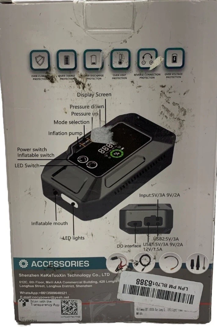 BRAND NEW!! Gillaway Car Jump Starter With Air Compressor 4 In 1 - photo 4