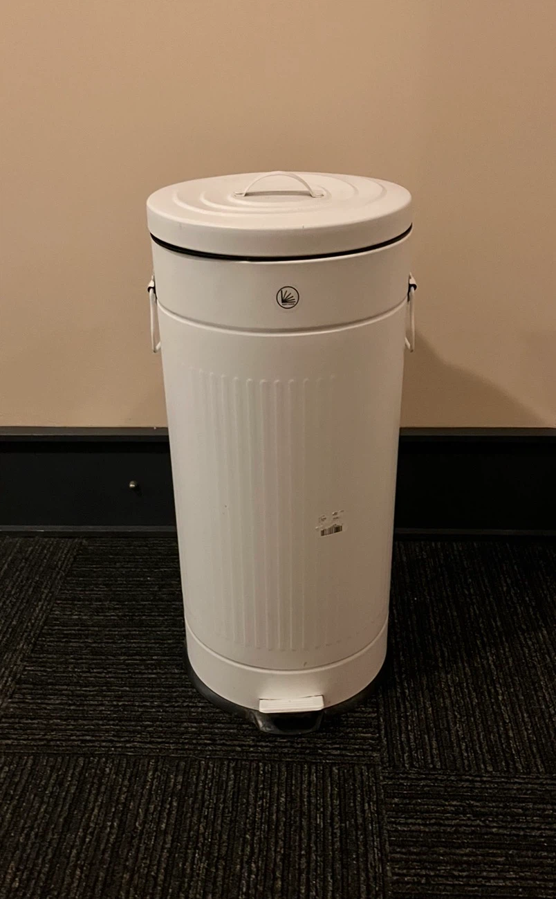 Big White Step Trash Can