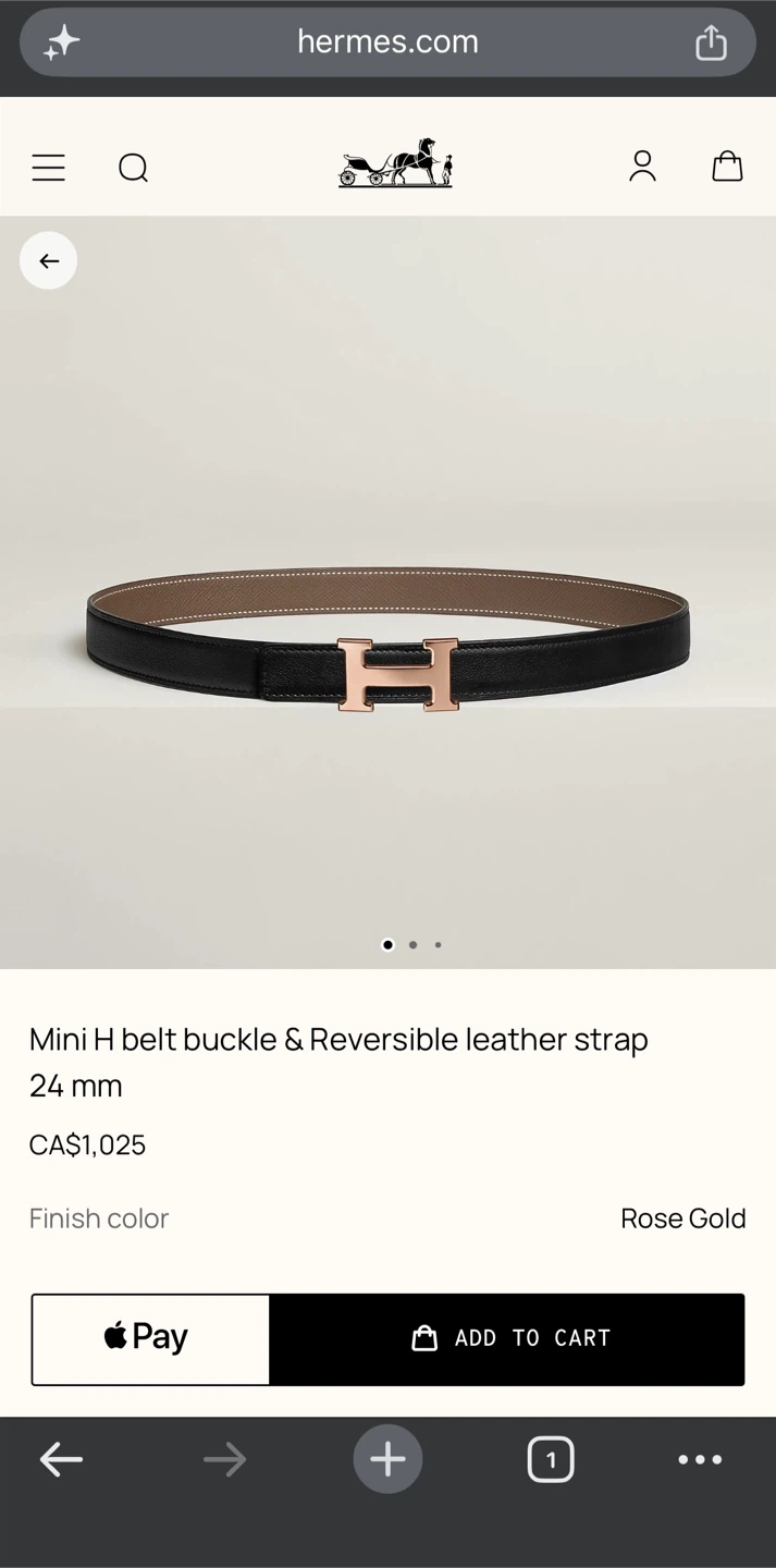 Hermès Mini H Belt Buckle & Reversible Leather Strap - photo 4