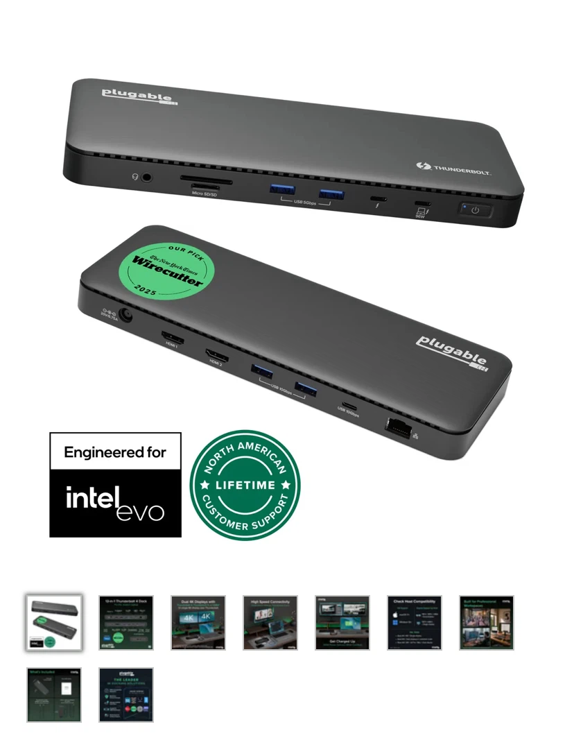 Plugable Thunderbolt 4 Dock - 100W Charging