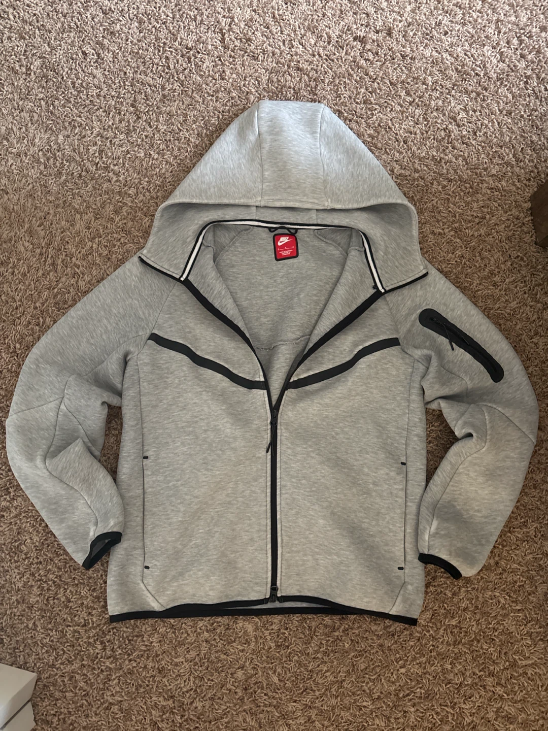 Grey Nike Tech Fleece Full Zip Hoodie