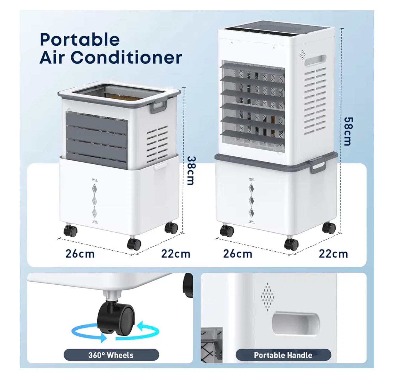 Portable Air Cooler with Remote Control - 6 Speeds AC2 - photo 2