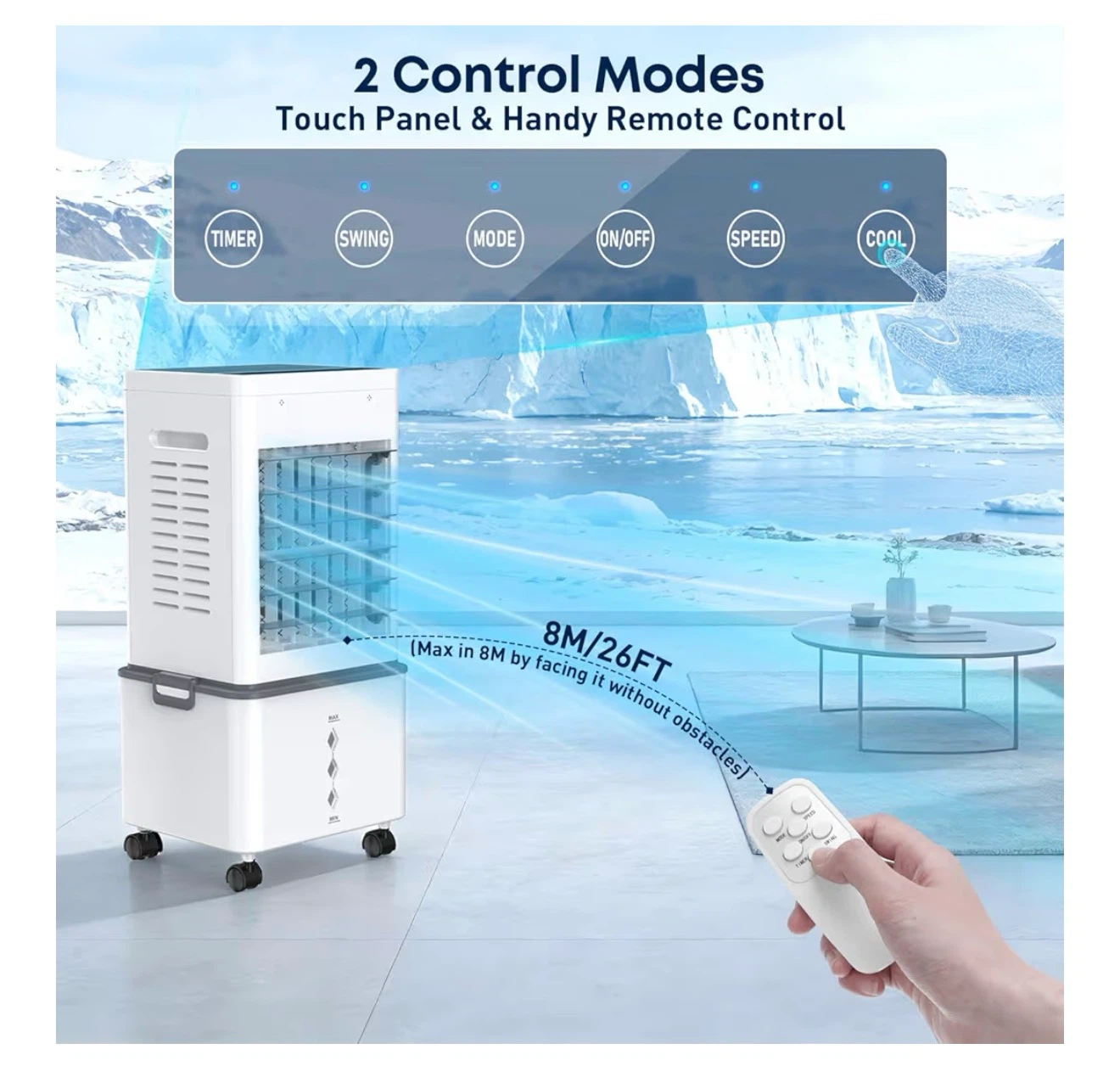 Portable Air Cooler with Remote Control - 6 Speeds AC2 - photo 4