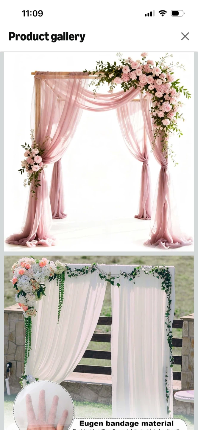 New-Pink 2 ,sheer curtain backdrop with LED lights - photo 4