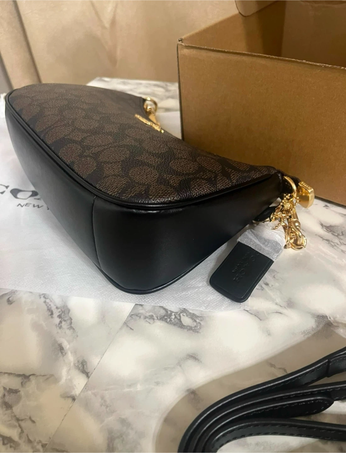 Coach Signature Canvas Shoulder Bag in Brown