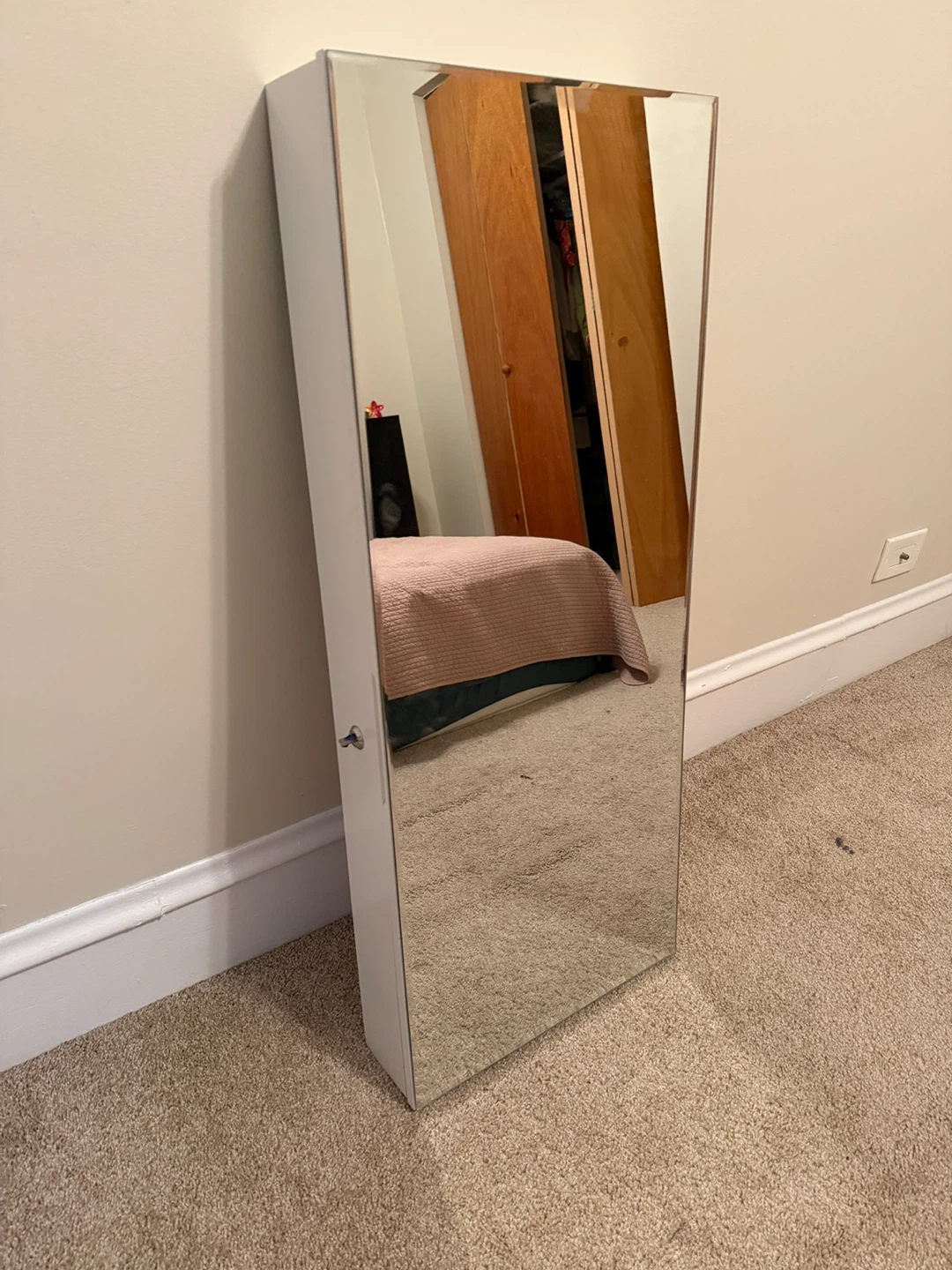 White Jewelry Armoire with Full Length Mirror - photo 2