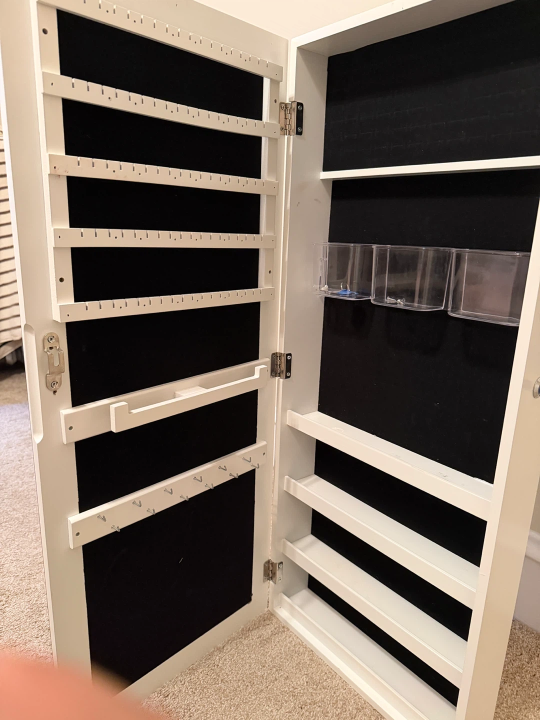 White Jewelry Armoire with Full Length Mirror - photo 5