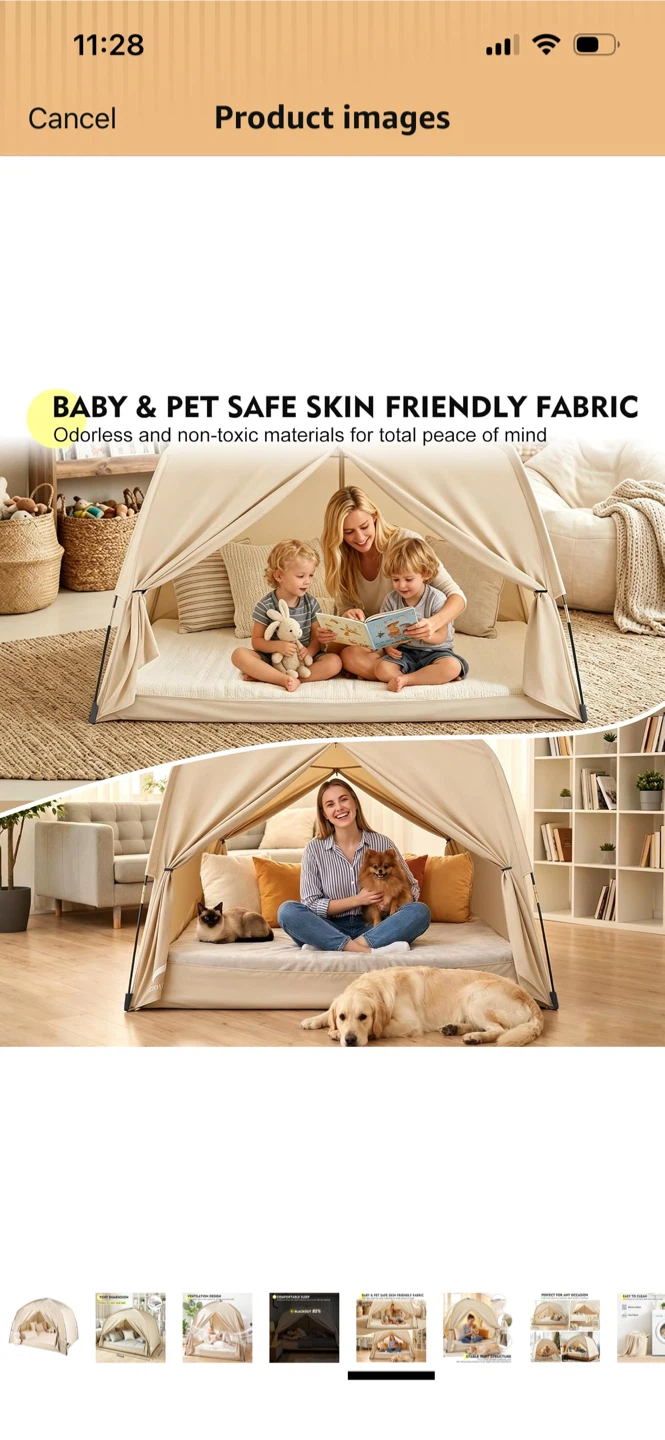 New-Twin Size Indoor Bed Canopy Tent Cover only!
