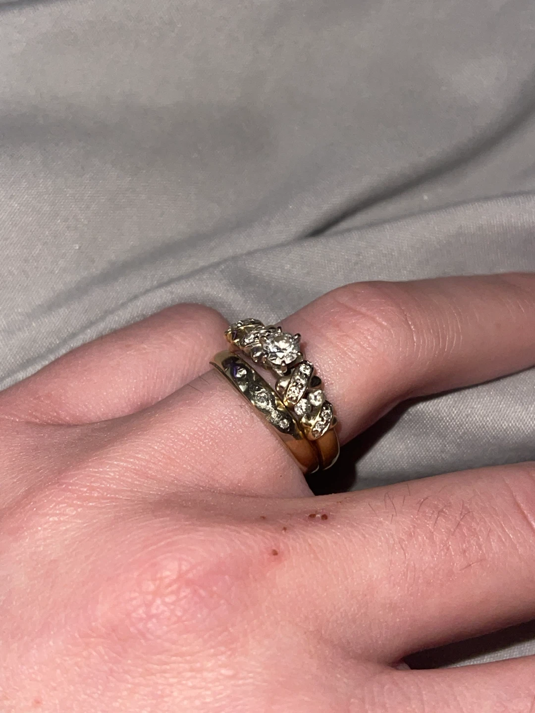 14k Gold Diamond Ring Set - photo 5