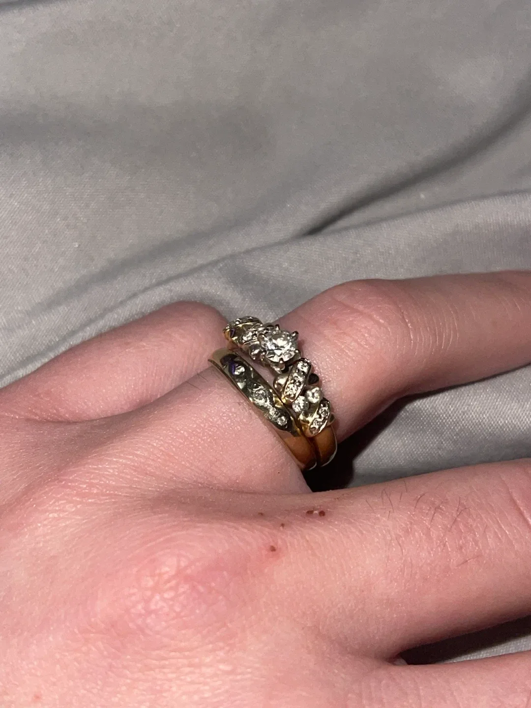 14k Gold Diamond Ring Set - photo 5
