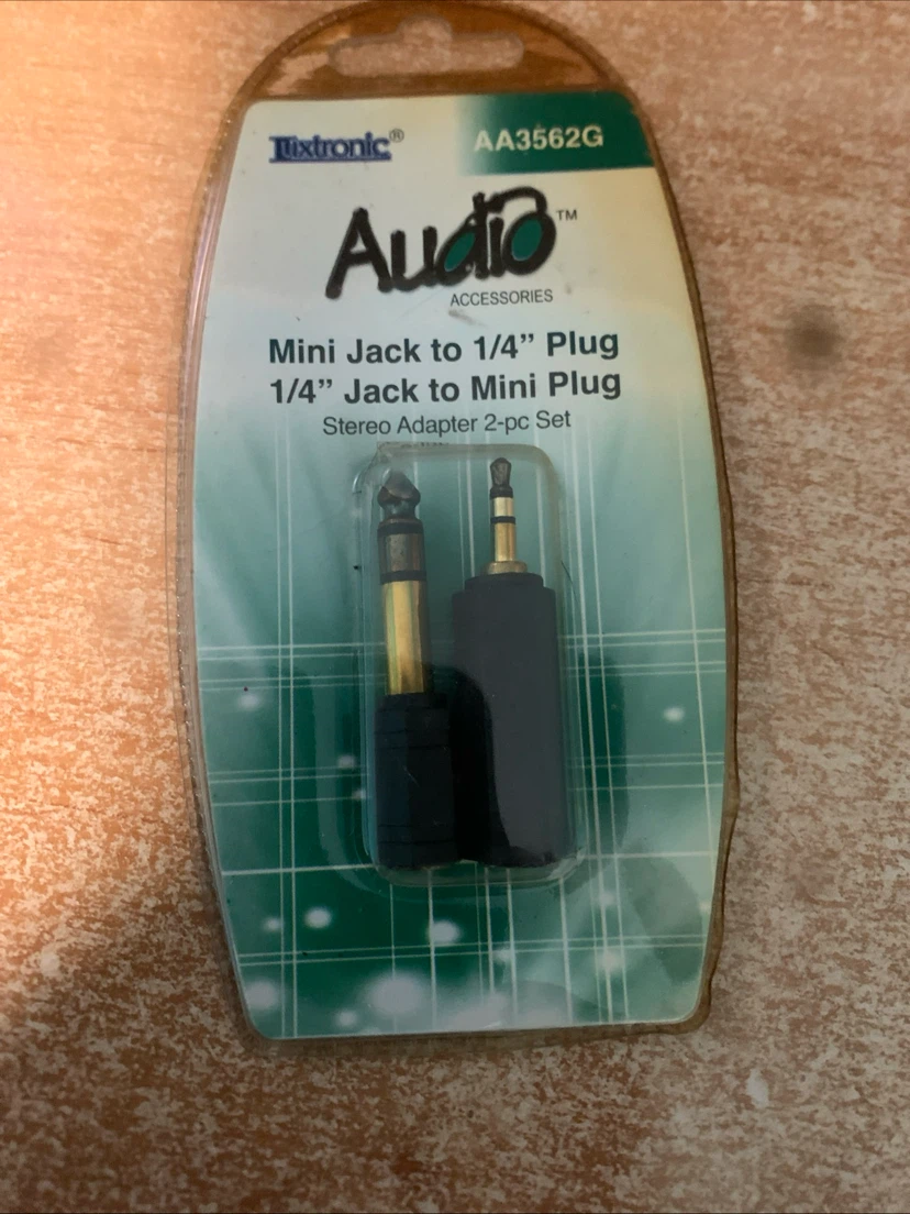 Uxtronic Stereo Adapter 2-pc Set Mini Jack to 1/4" Plug