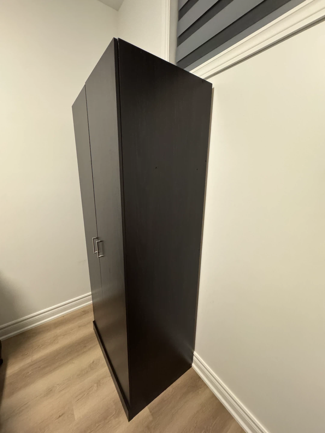 Practically New 2-Door Wardrobe – Dark Wood Finish - photo 4