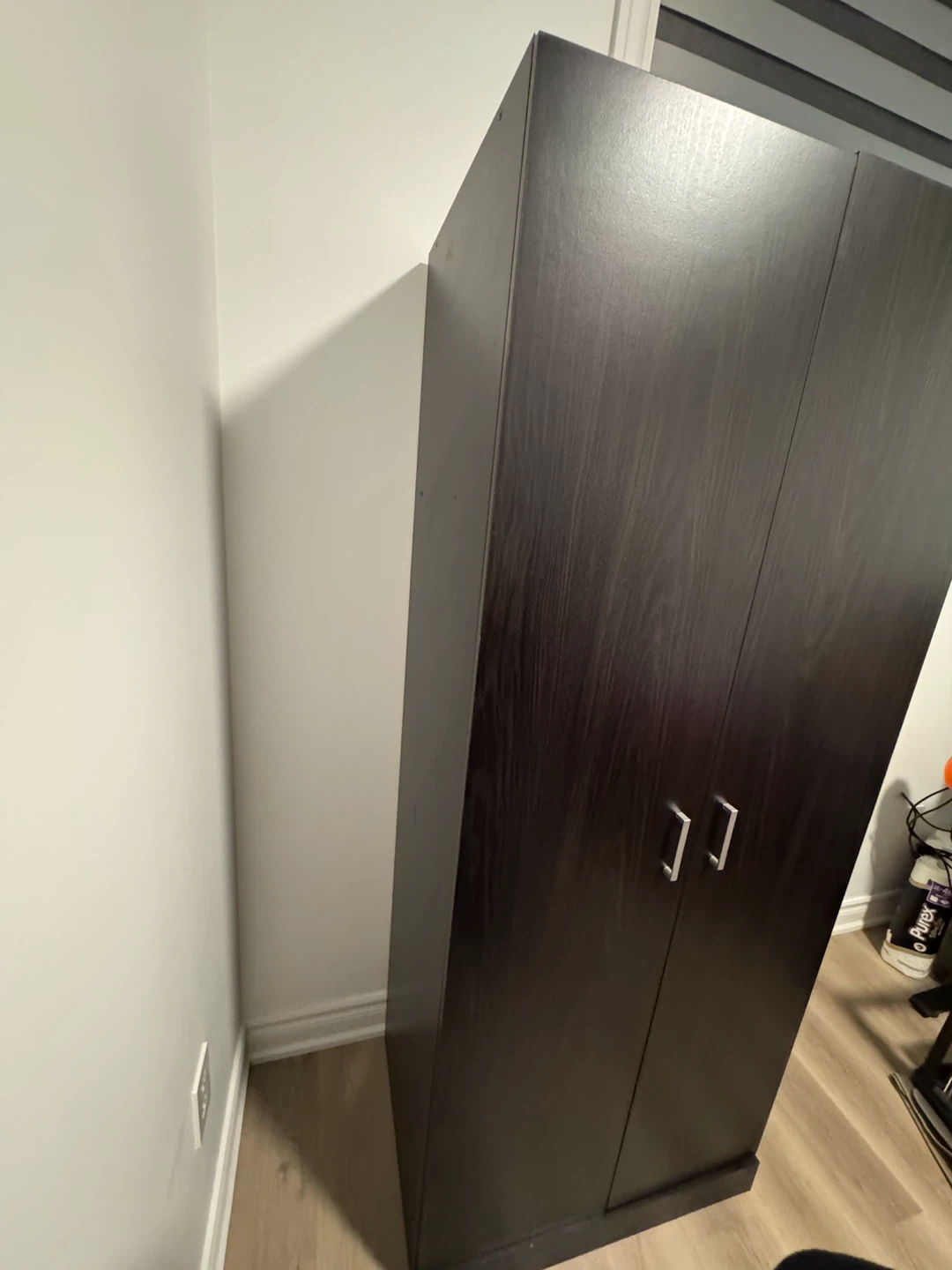 Practically New 2-Door Wardrobe – Dark Wood Finish - photo 5
