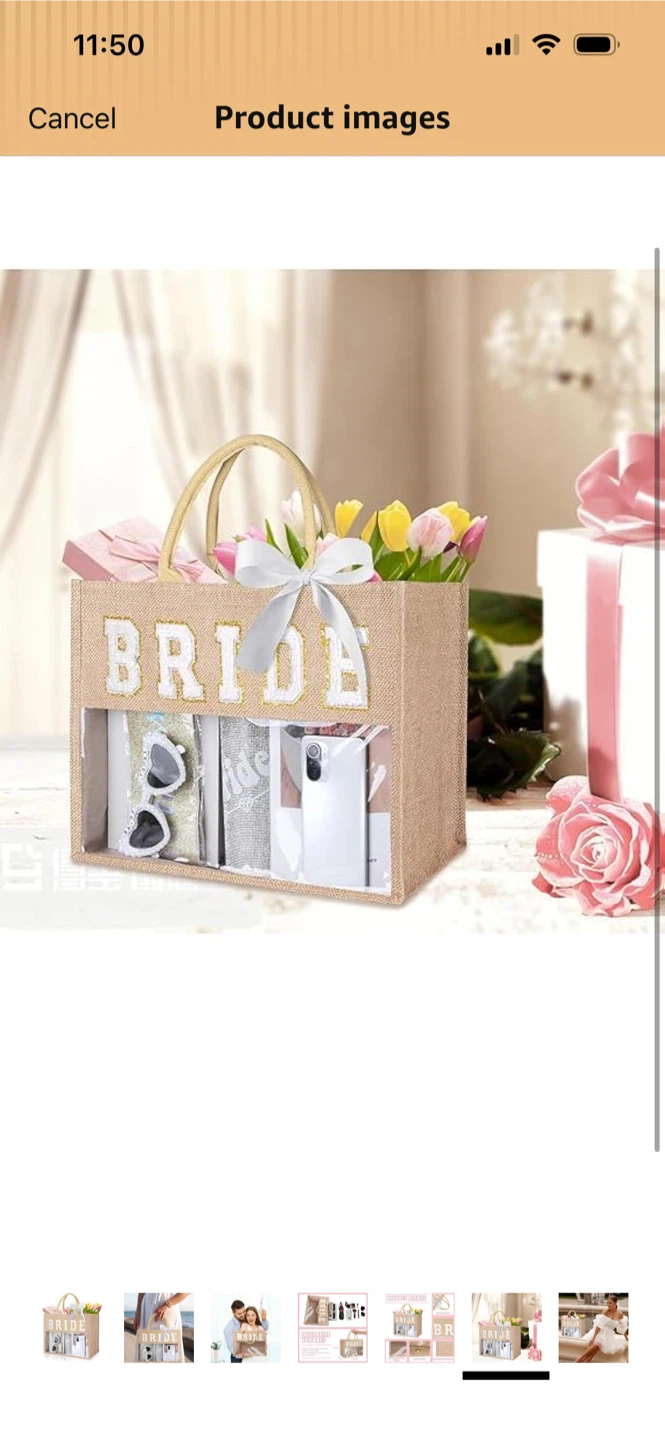 New-Large Bride Jute Tote Bag - photo 3