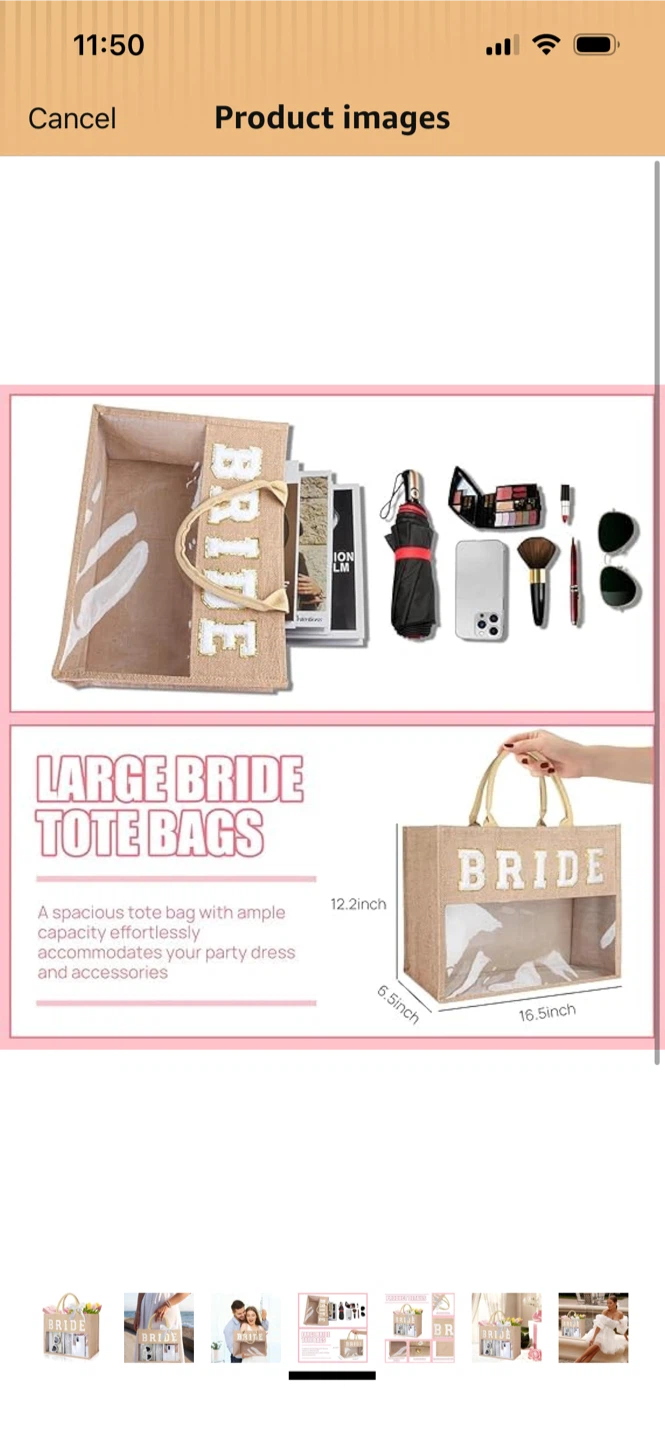 New-Large Bride Jute Tote Bag - photo 5