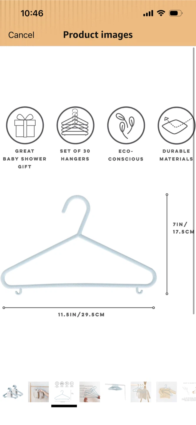New-3 Sprouts Wheat Straw Baby Hangers 30 Pack Speckled Blue - photo 2