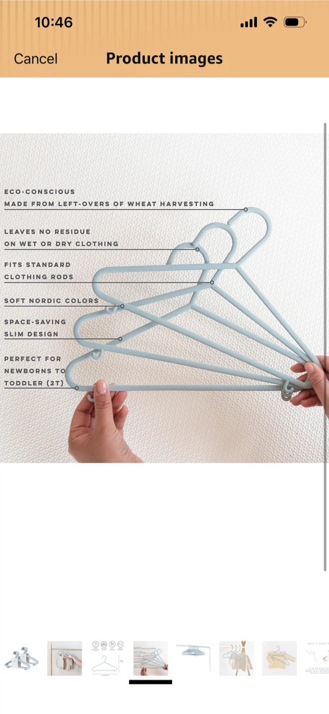 New-3 Sprouts Wheat Straw Baby Hangers 30 Pack Speckled Blue - photo 3