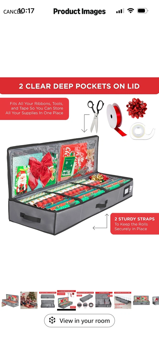 New-HNS Grey Wrapping Paper Organizer Bag