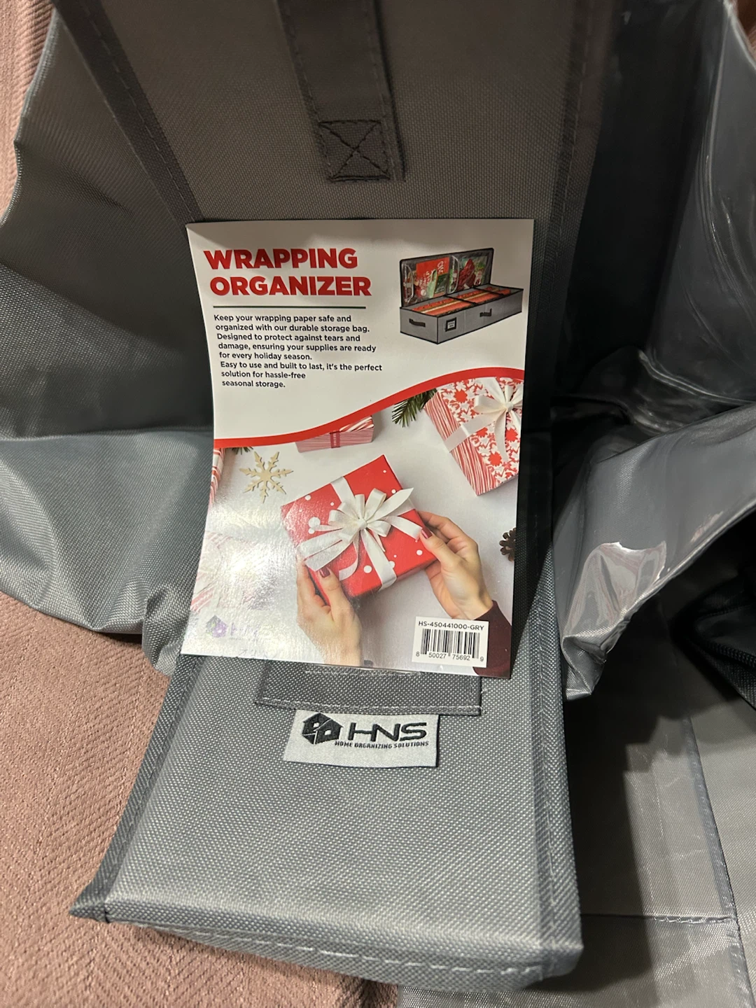 New-HNS Grey Wrapping Paper Organizer Bag - photo 4