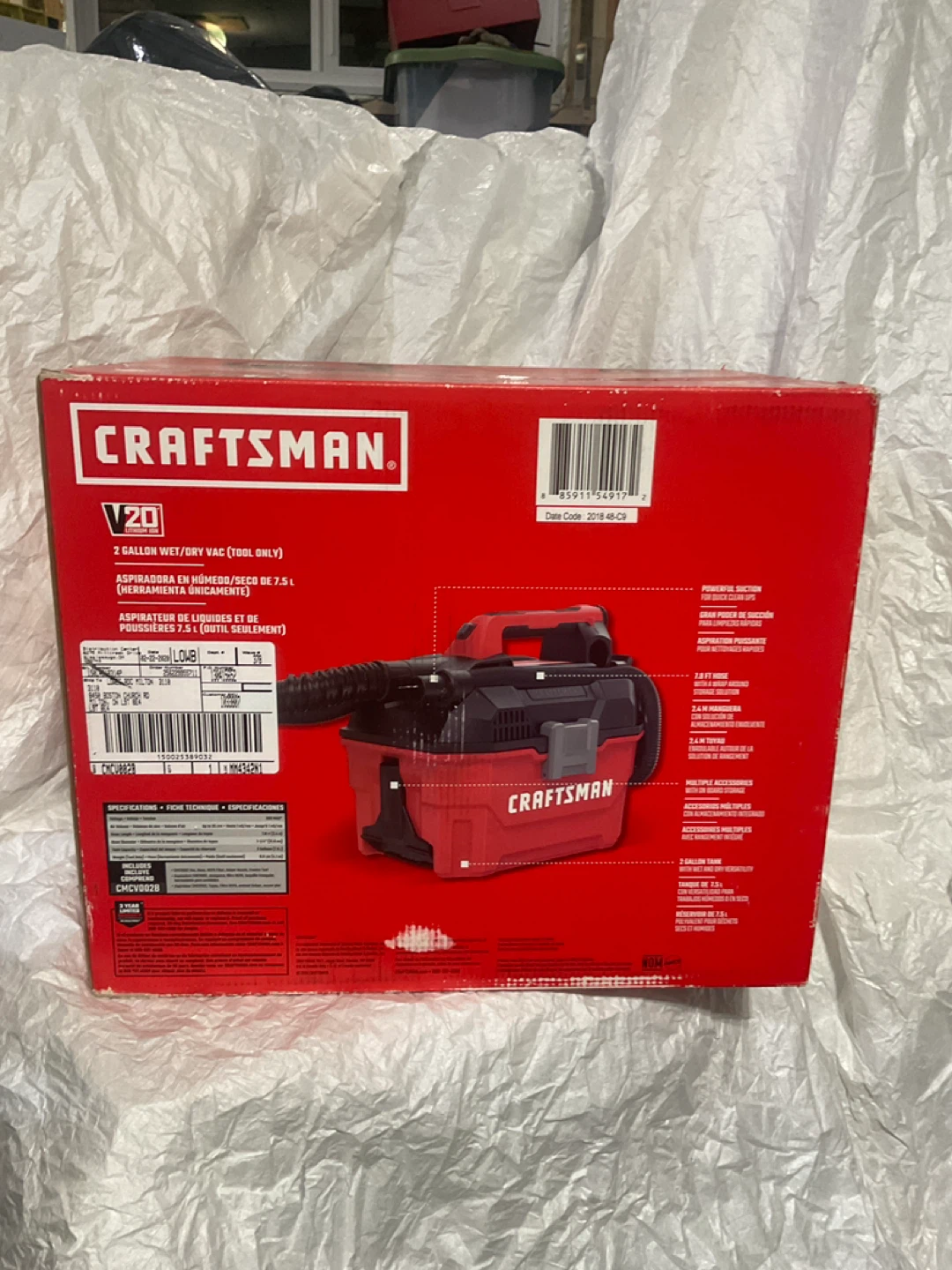 Craftsman V20 2 Gallon Cordless Wet/Dry Vac
