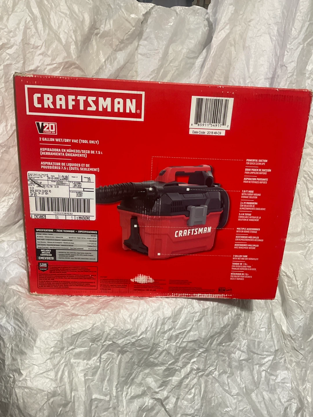 Craftsman V20 2 Gallon Cordless Wet/Dry Vac - photo 2
