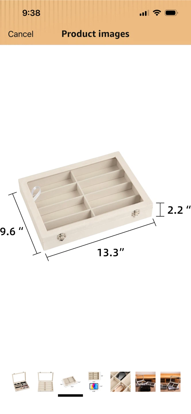 New-Beige 8 slot sunglasses storage case - photo 3