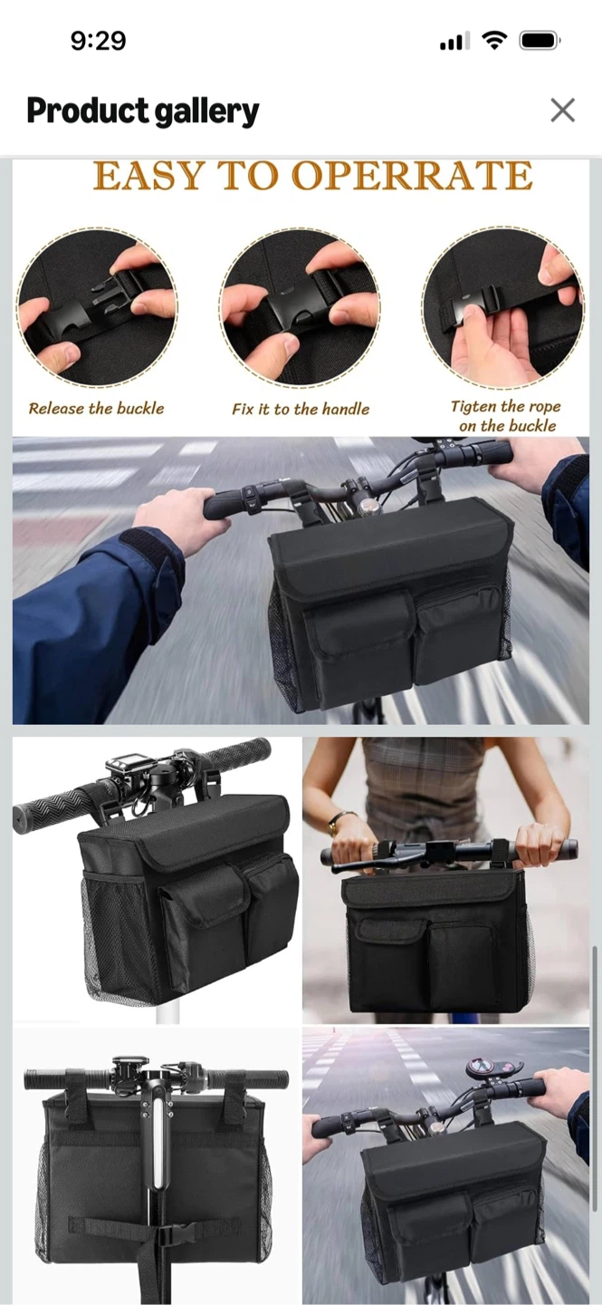 New-Electric Mobility Scooter Organizer Bag in Black