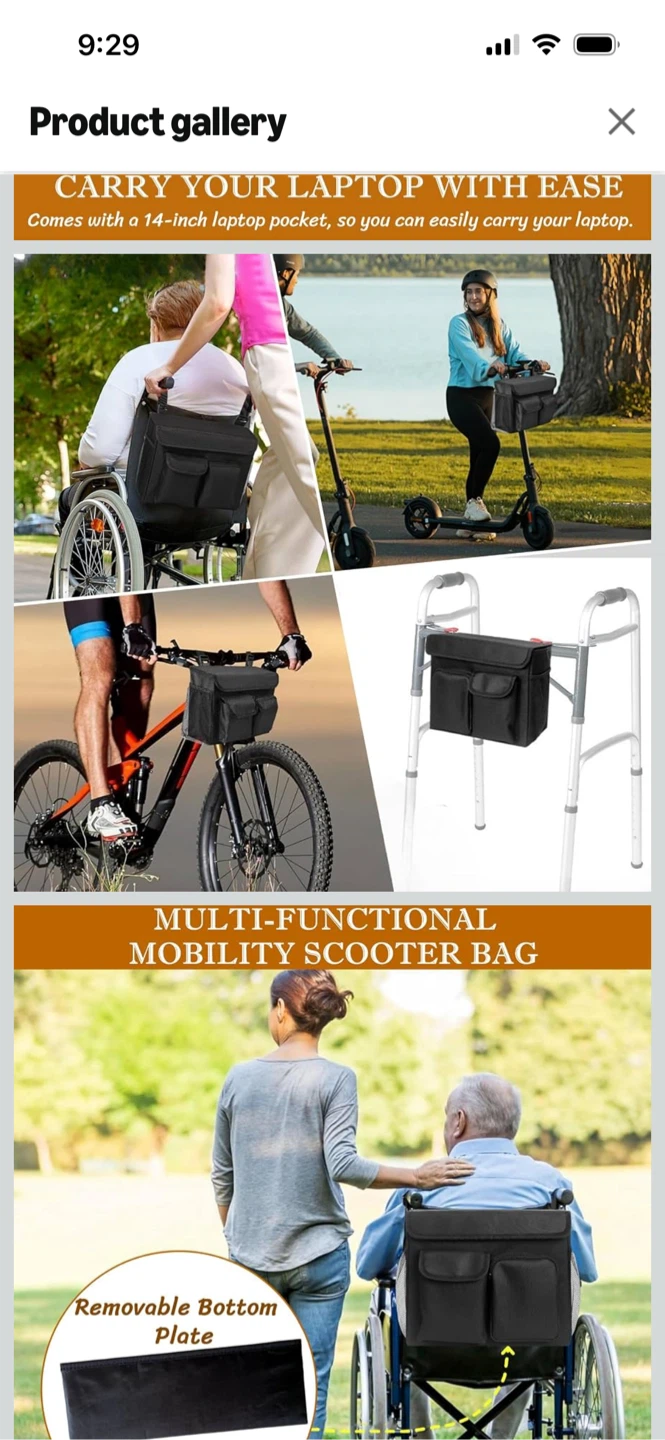 New-Electric Mobility Scooter Organizer Bag in Black - photo 3