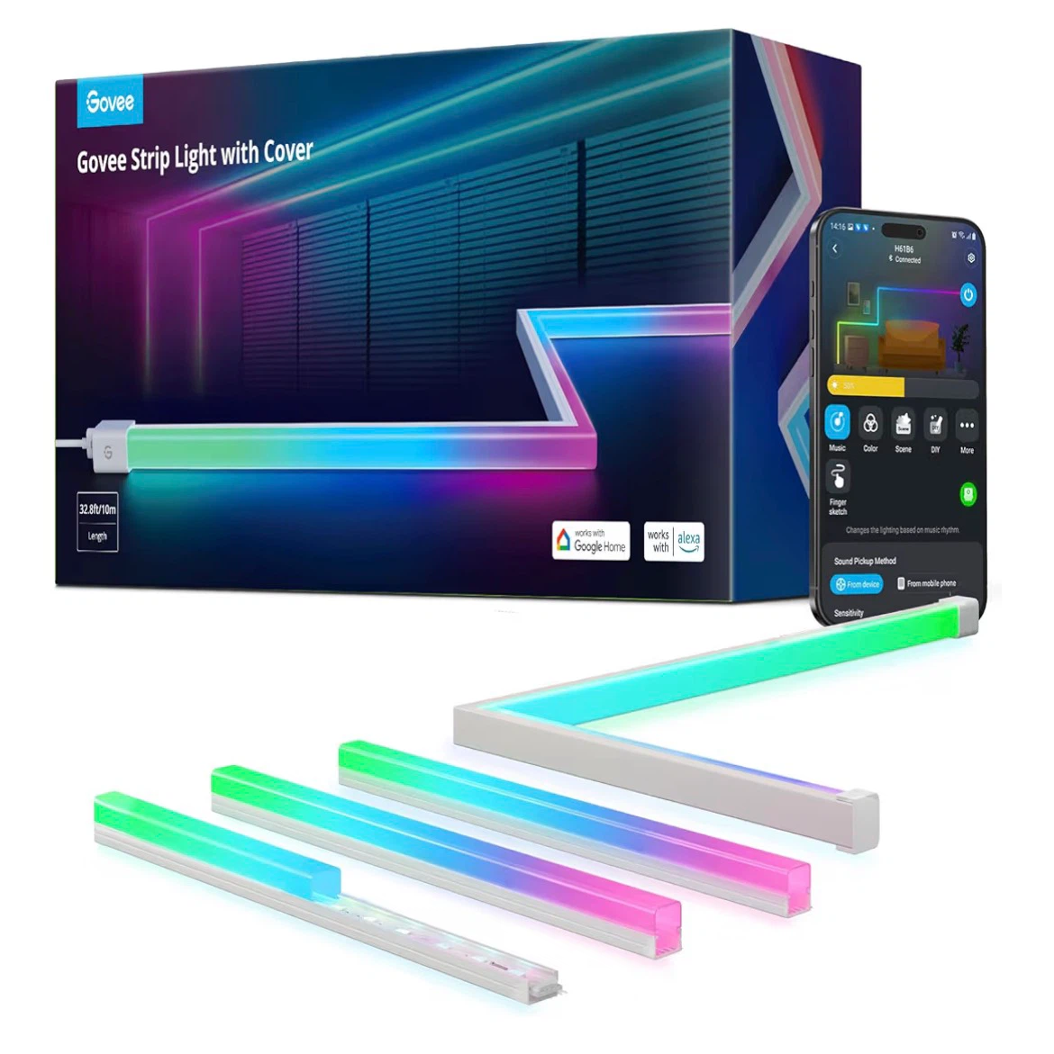 Govee RGBIC LED Strip Lights 16.4ft with Covers - photo 4