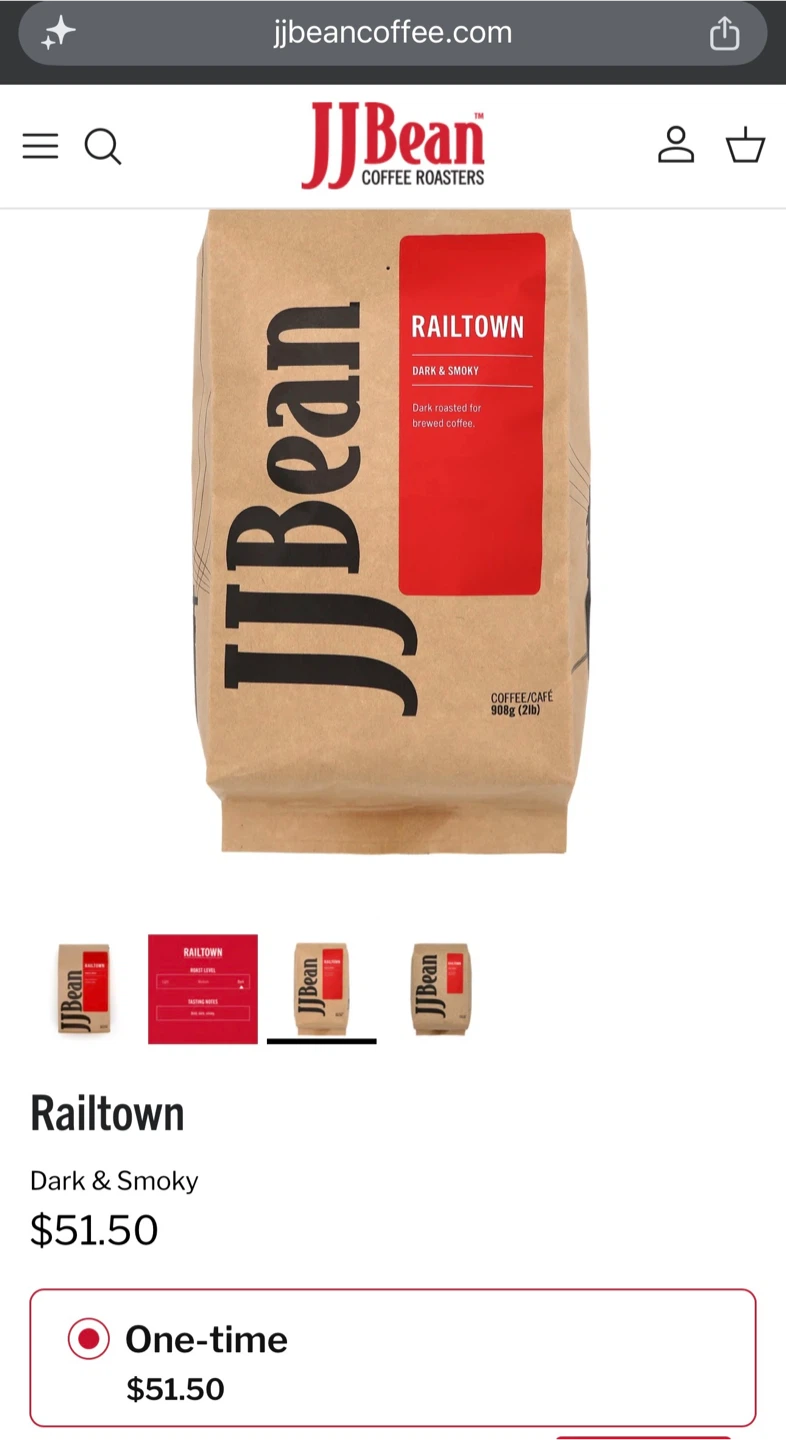 JJ Bean Railtown Dark & Smoky Coffee Beans (908g)