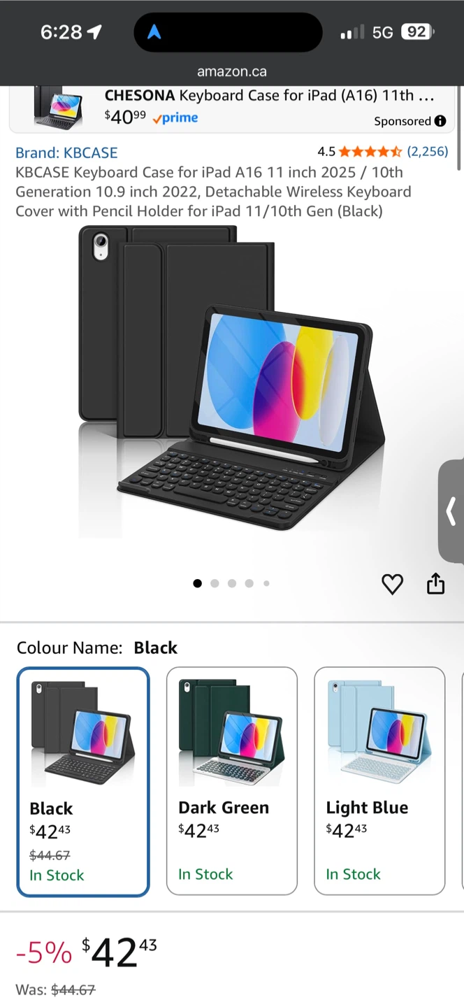 KBCASE Wireless Keyboard Case for iPad Air 1 (Black)